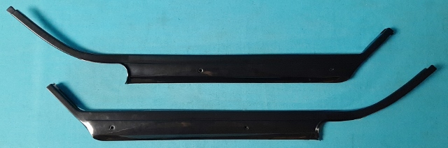 A-pillar moldings - 2 dr Hardtops. Pair of . <b>black</b> - Discount exempt.  Not correct for Duster or Demon.