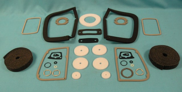 Paint Seal Kit - (Extended kit) Parking light, antenna, side marker, drip rail, door handle, door lock, taillight, trunk lock, fuel filler, license plate light, reverse light, bumper bolt (29 pieces)
