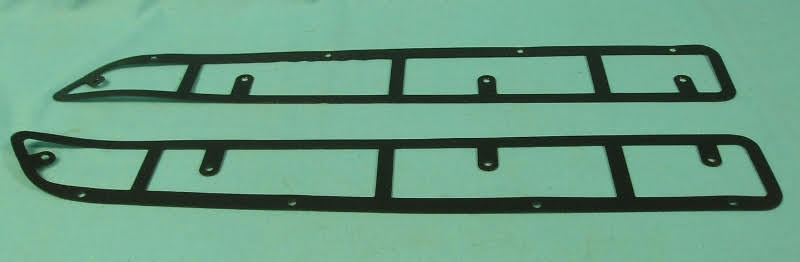 Hood Insert Gaskets (pair) - Black OEM style ABS plastic – functional equivalents.  These are NOT exact reproductions on the type of materials used only – shape / cut / holes – all otherwise exact !!