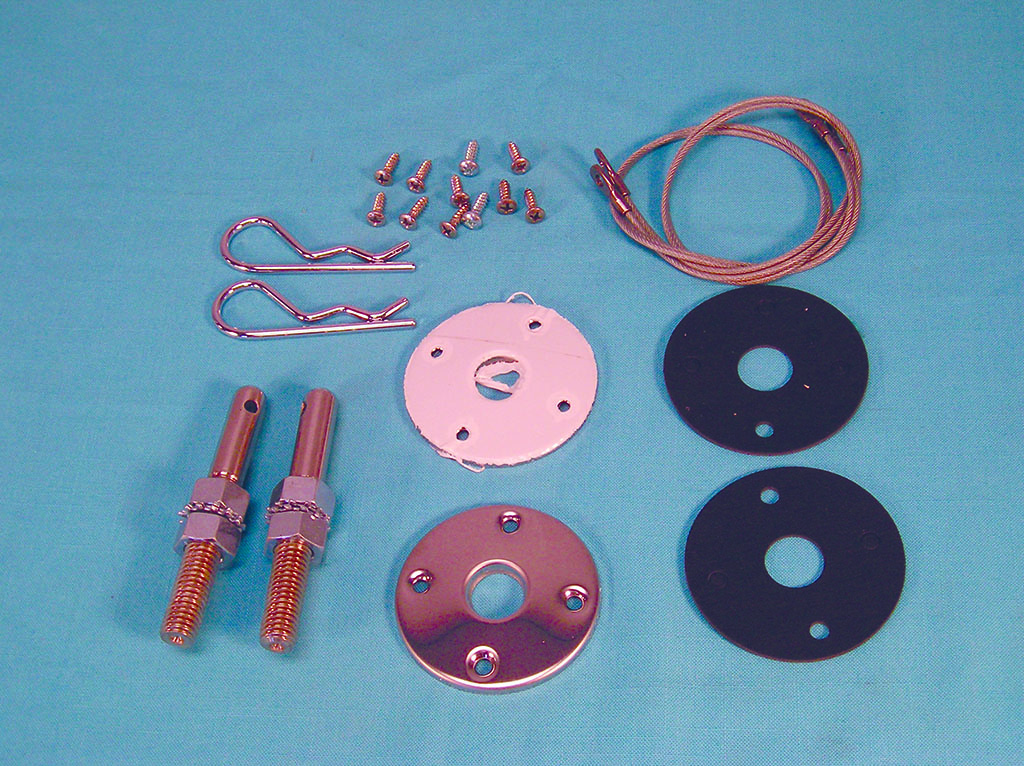 Steel Hood Pin Kits:  With 25" cables