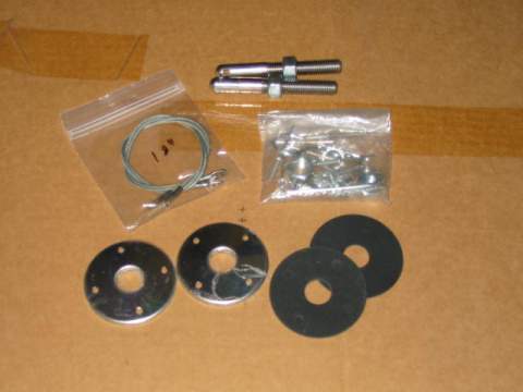 Fiberglass Hood Pin Kits:   With 18" cables
