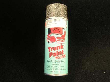 Black / Gray Trunk paint, single can.  Match original multi-color spatter finishes with this trunk paint.   Must be sealed with Clear Arylic Sealer, or Diamond Clear for painted surfaces. 12 ounce can
