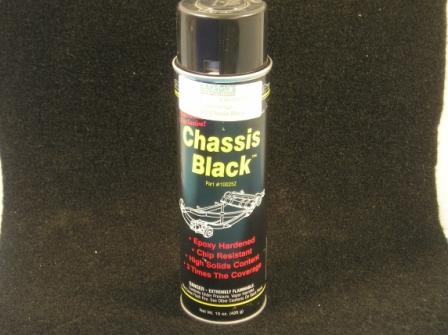 Original Chassis Black - 15 oz aerosol.  The Correct Chassis Black - not glossy, not dull.  This will allow you to correctly paint all of the suspension parts and frame on your project.  Designed to provide great looks AND tough protection. Specially formulated from a tough epoxy base to resist chips, salt, mud corrosion, and other road abuse.
