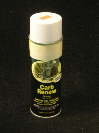 Bronze Carb Renew - 5 oz aerosol.  Restores the OEM look to your carbu rator.  Carb Renew is a translucent acrylic enamel which is resistant to fuel and most fuel additives.  WHILE carb. is apart, spray on all exterior bowl cover and main body.
