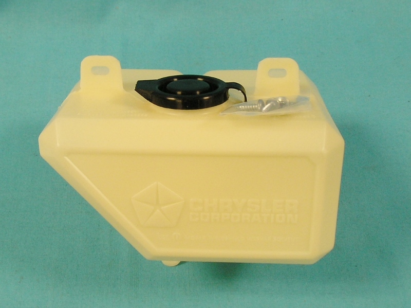 Washer Reservoirs Yellow aged plastic look. For cars with manual OR electric pumps. Reproduction.