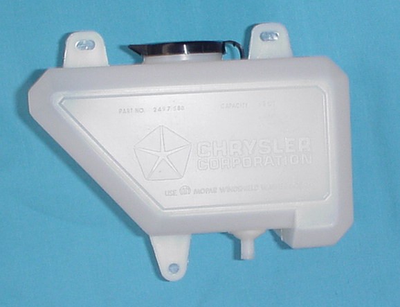 Washer Reservoirs Clear plastic. For cars with manual OR electric pumps. Reproduction.
