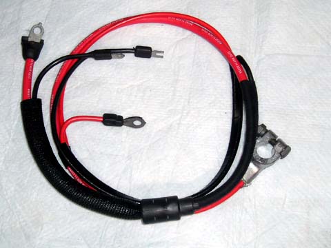Positive Battery Cable - Small Block V8 - split starter lug/heat sheath