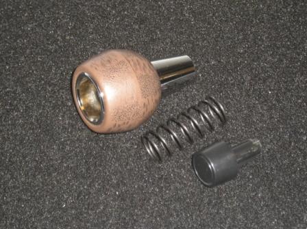 Woodgrain shifter knob - Nice Reproduction for models with A/T.  Includes Shifter button and spring and is provided as a kit only.