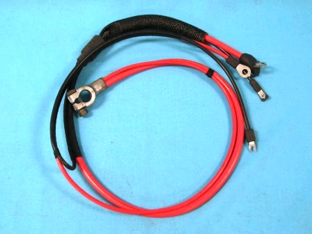 Positive Battery Cable Big Block V8 - split starter lug/heat sheath. (Exact Reproduction Battery cable down to the smallest most intricate detail on the head. Not like others on the market, these cables are correct down to the bolt and nut on the head.) (discount exempt)