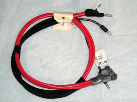 Positive Battery Cable Small Block V8 - Split starter lug end.  (Exact Reproduction Battery cable down to the smallest most intricate detail on the head. Not like others on the market, these cables are correct down to the bolt and nut on the head.) (Discount exempt)