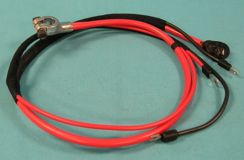 Positive Battery Cable Big Block V8 - Split starter lug end.  (Exact Reproduction Battery cable down to the smallest most intricate detail on the head. Not like others on the market, these cables are correct down to the bolt and nut on the head.) (discount exempt)