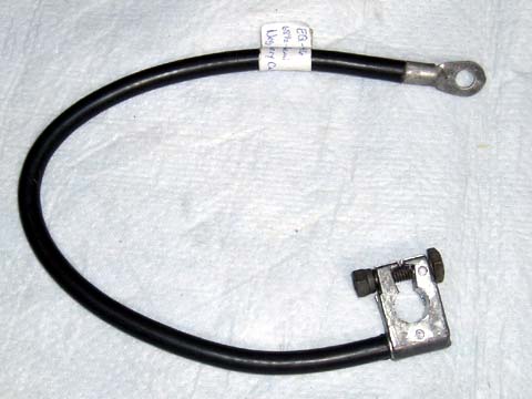 Negative Battery Cables All Hemi engines - wire enter from side (HEMI!!! Exact Reproduction Battery cable down to the smallest most intricate detail on the head. Not like others on the market, these cables are correct down to the bolt and nut on the head.)Fits 68 1/2-69. (discount exempt)