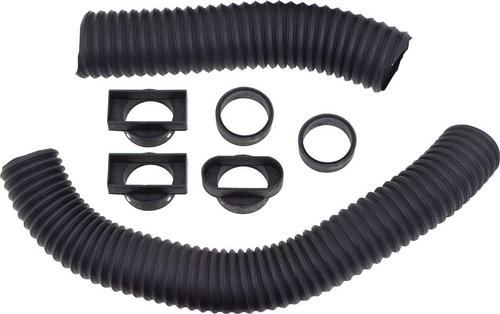 Side Vent Hose Kits 2) 3” hoses (15” long & 28” long), 3 adapters and 18 self tapping Screws. Note:  Adapters and hoses will be shipped unassembled.  White dots on adapters designate screw placement (Discount exempt)