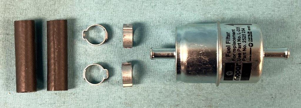 Fuel Filters- Nov. 1974 5/16" Date Coded Steel with Black Mopar Logo-Date Stamped