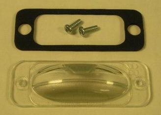 License Plate lens - This is the license lens that is 4" long by 1-1/2" wide. #2483299.  Comes with gasket.  Discount exempt