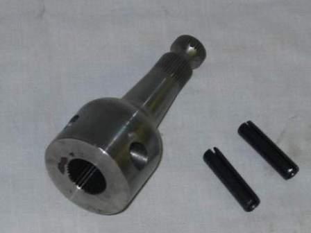 Power To Manual Steering Adapter - A, B, C, E, F, J, M and R Body's & Vans (1962-88) 

If you're installing a manual steering box in your power steering car, you'll want our one-piece column adapter.  Unlike the factory part, where you'll also need a manual style pot connector, our adapter is all you need.  It is a 5-minute installation that is quick and inexpensive.  Machined out of high strength alloy steel our adapter will simplify your project. Combine our adapter with one of our Fast Ratio manual steering boxes and you'll have a combination that is hard to beat on the street or on the track.).  Overall length is 9-1/2".  Use in conjunction with our quick ratio manual steering box #FR-1540 above