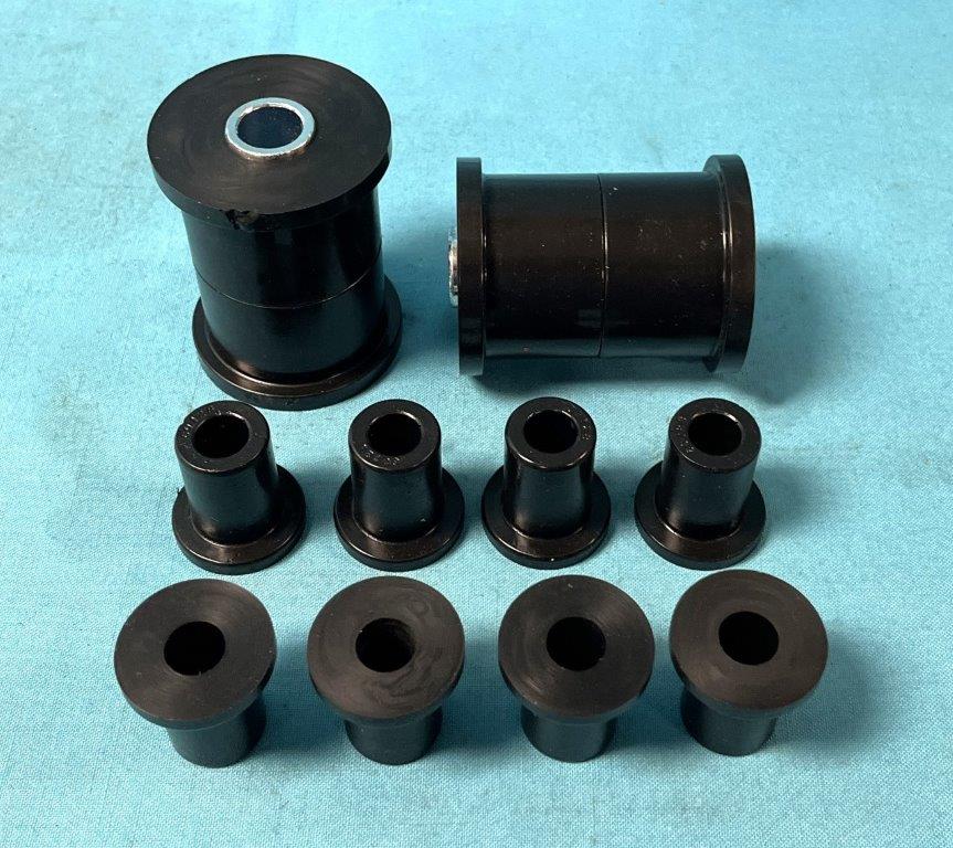 Leaf Spring Bushing Kit (Front & Rear Bushings) - with 2' eye & 5/8" bolt for the bushing with a full set of rear shackle bushings included.