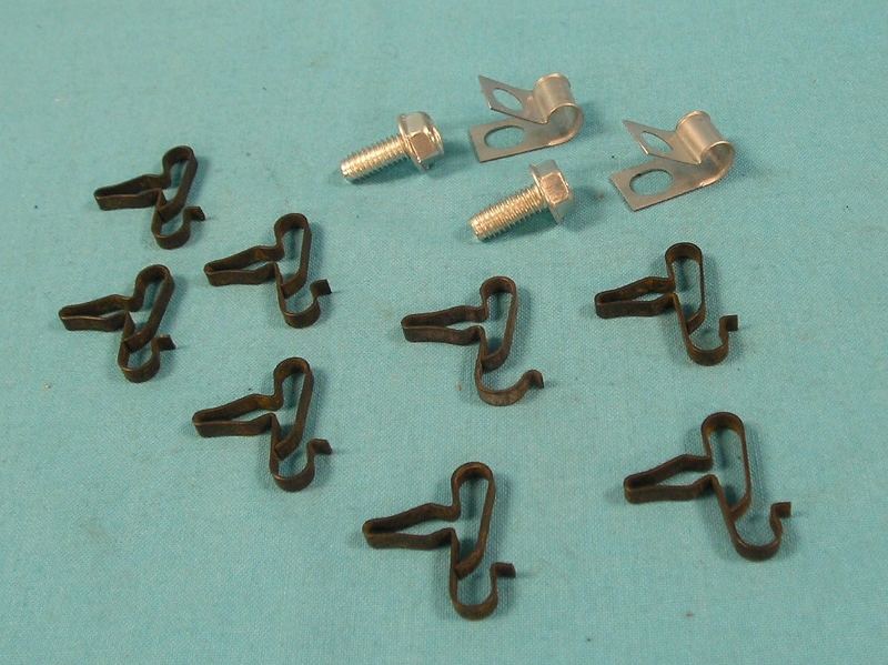 5/16" single fuel line clip set, 10 clips & 2 bolts