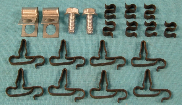 5/16" + 1/4" fuel & return clip set, 10 clips, 2 bolts & 7 "S" clips