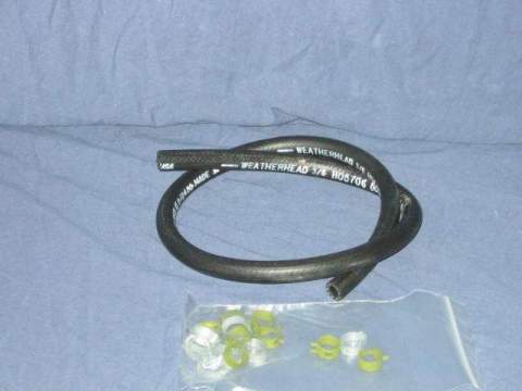 Fuel hose & clamp kit 1/4" diameter