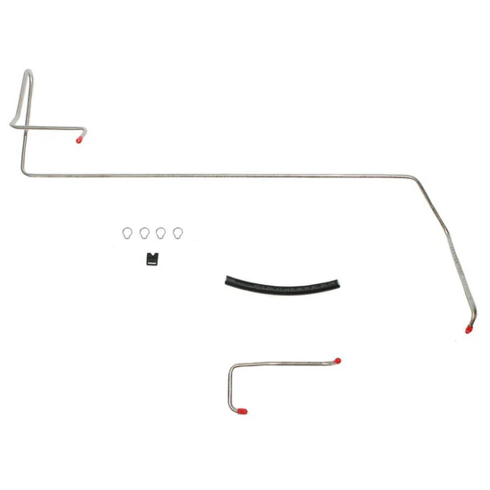 Fuel Tank Vent Lines - B-Body models except Charger. Used without E.C.S. 2 lines, 2 OEM grommets, hose, correct clamps & 1 clip. Two lines set travels along the inside of the foward trunk area (behind the spare tire) (stainless).