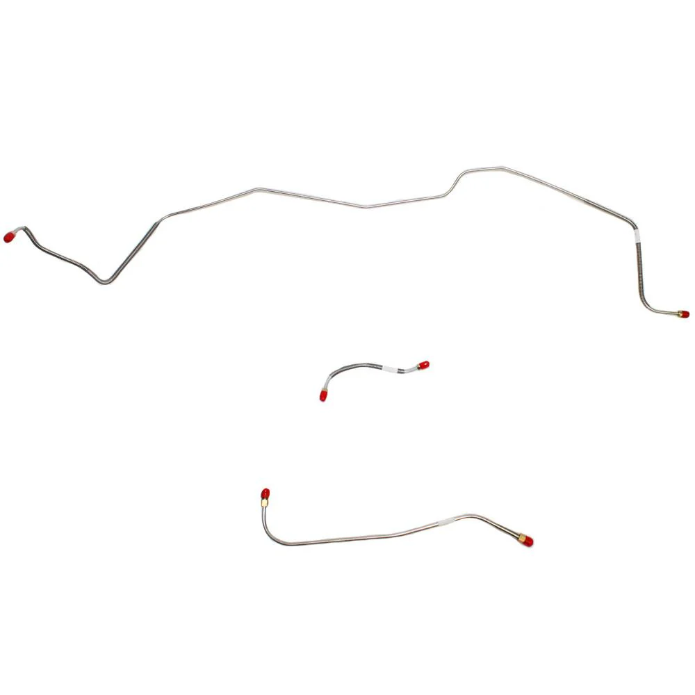 Front Brake Line Kit - Standard Brakes (except Max Wedge), 3 line set, stainless steel