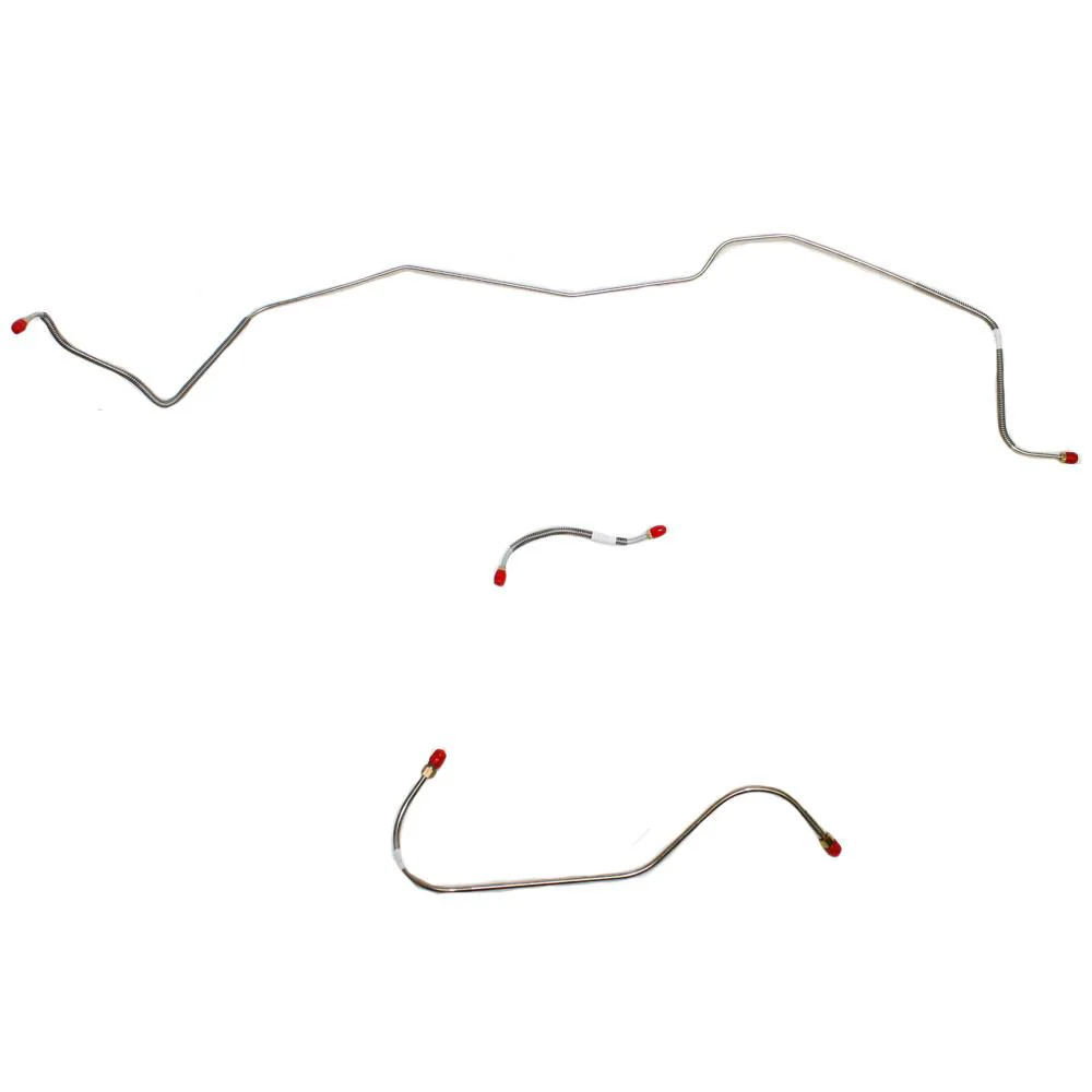 Front Brake Line kit - Power Brakes (except Max Wedge), 3 line set, stainless steel