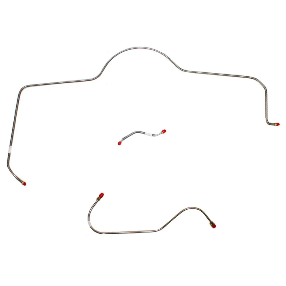 Front Brake Line kit - Power Brakes, 3 line set, original material