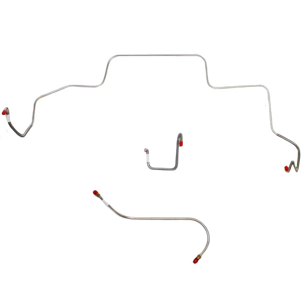 Front Brake Line Kit - Standard Brakes, Type 1 right front line, 3 line set, Stainless steel