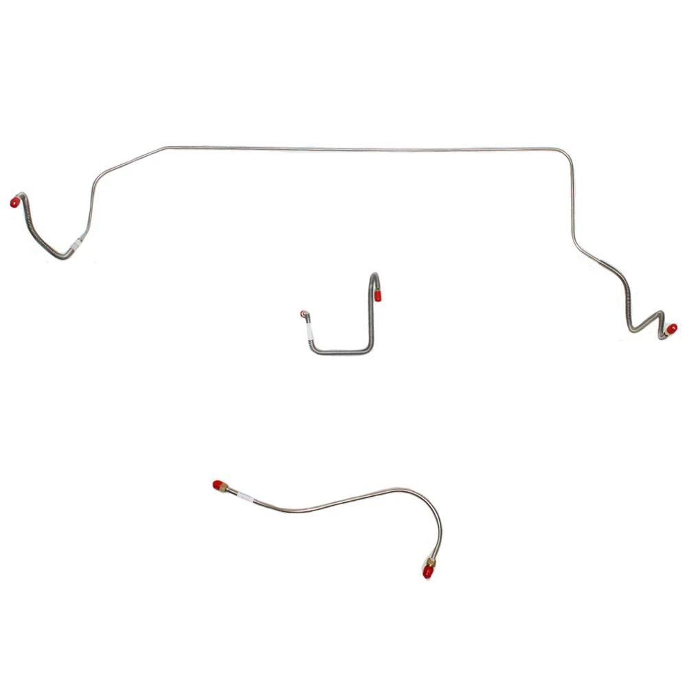 Front Brake Line kit - Power Brakes, Type 2 right front line, 3 line set, stainless steel