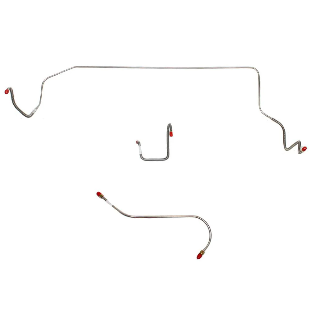Front Brake Line kit - Power Brakes, Type 2 right front line, 3 line set, stainless steel