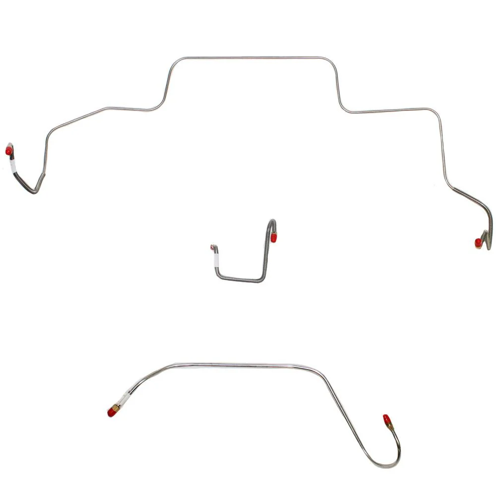 Front Brake Line kit - Hemi Power Brakes, Type 1 right front line, 3 line set, original material. Type 1 are 66 cars only where the lines rise about 4-1/2" above the bell housing area of the firewall.