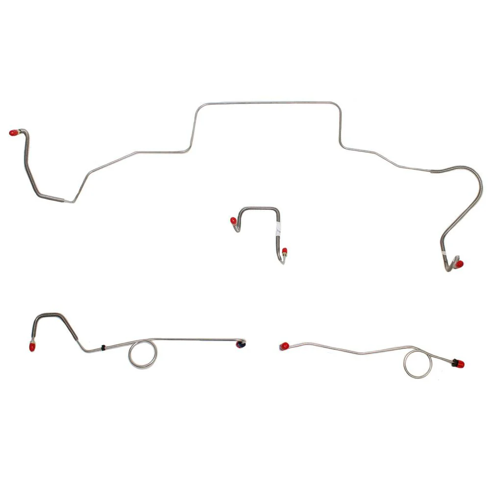 Front Brake Line kit - Standard Brakes, Type 3 right front line, 4 line set, original material