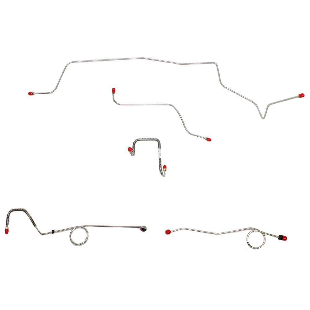 Front Brake Line kit - Standard Brakes, Type 4 right front line, 5 line set, original material