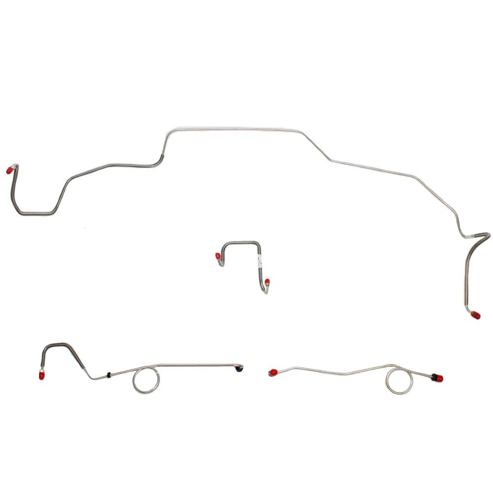 Front Brake Line kit - Standard Brakes, Type 5 right front line, 4 line set, stainless steel