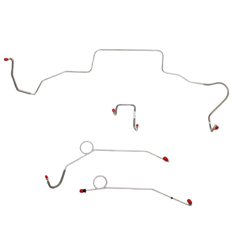 Front Brake Line kit - Power Brakes, Type 3 right front line, 4 line set, stainless steel