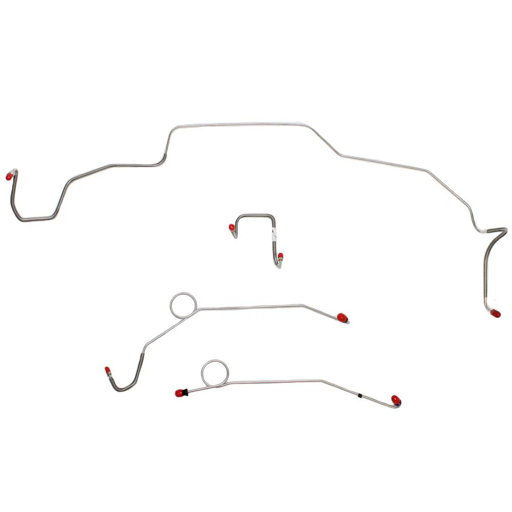 Front Brake Line kit - Power Brakes, Type 5 right front line, 4 line set, stainless steel including Hemi power brakes