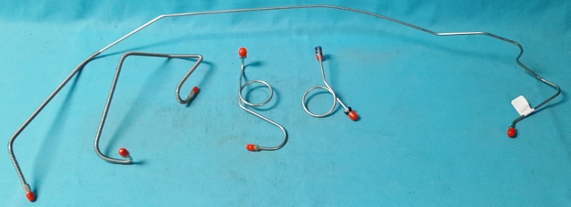 Front Brake Line Kit - Standard drum brakes, 4 line set, stainless steel