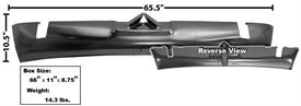 Rear Valance Panel - Without Dual Exhaust (w/o chrome exhaust tips) - Tabs for this panel will not perfectly line up with the quarters.  However with a little work 
they will fit and function fine.  Additional manhour will be needed.