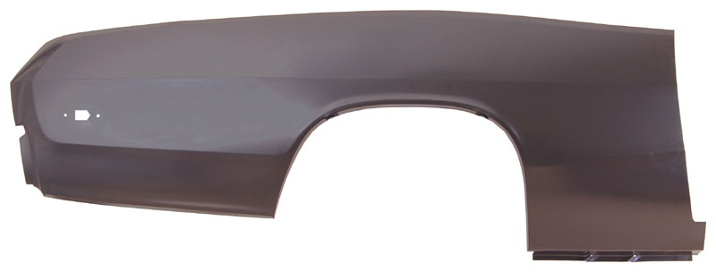 Passenger Side - These skins run from the bottom edge of the quarter panel to the top side of the car. They extend from the tail panel to the door jamb (like the factory units) and turn in about 1" into the jamb. All models include cutouts for side marker lights. These quarter skins do not include the tabs to mount the rear valance. Due to the size of this product, they are shipped by truck.   Measurements are 82" long by 32" tall.