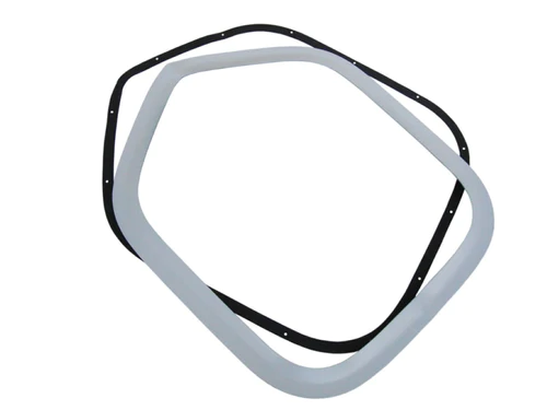 Shaker Hood Ring with gasket.  This trim ring attaches to the hood and surrounds the shaker scoop when the hood is closed.  Reproduction