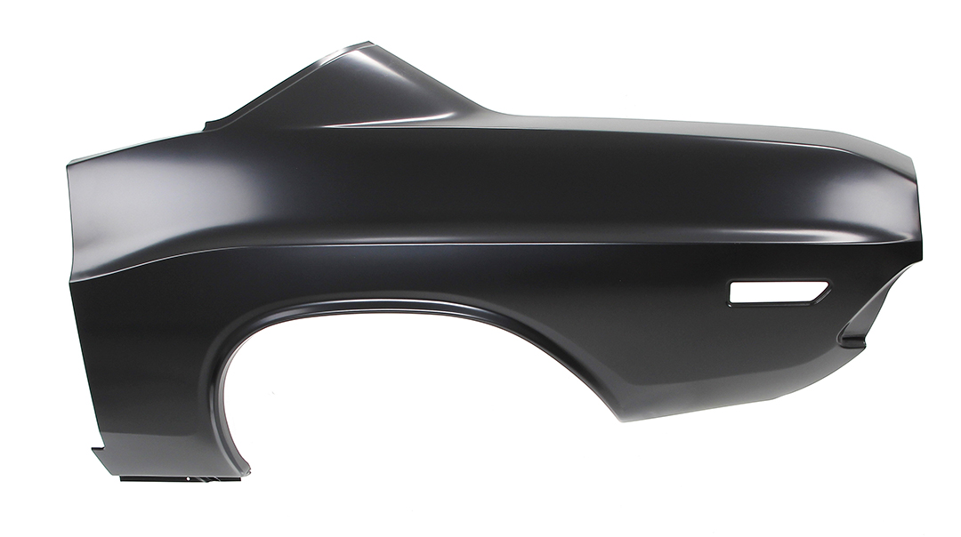 Drivers side OEM FULL Quarter Panel. Measures 32" tall by 67" long. Due to the size of this product, they are shipped by truck.