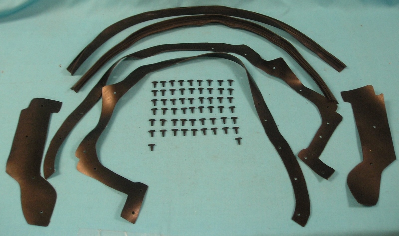 Lower Inner Fender Splash Seals  Full splash shield kit (Kit is a pair of entire front splash seals for both front & rear splash shields in the front fender wheel wells). <b>Fits ALL 1964 Plymouth B-body. Not correct for Dodge B-body</b>.