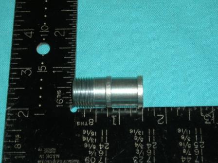 Heater hose nipple, 5/8" hose, 3/8" NPT (National Pipe Thread), 1-1/2" long - This part is the replacement for the GG-184 3" long nipple.  Used for Slant-six and other applications.