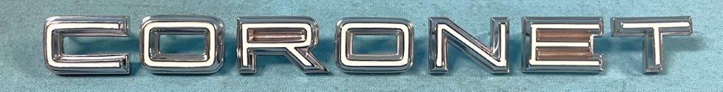 "Coronet" quarter panel emblem - white letters (each)