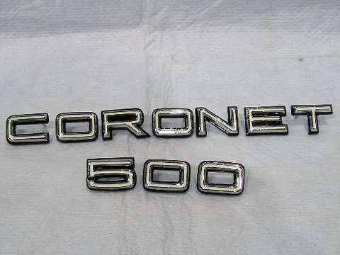 "Coronet" on quarter panel letter set - Black (per side)