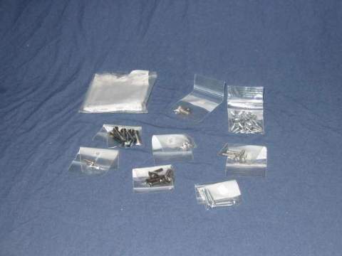 Exterior Screw kit -(71 screws)- 1 mirror, 12 headlight mould, 14 grille, 8 backup light lens, 4 parking light lens screws, and 40 wheel trim screws.