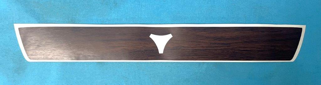 Door Panel Woodgrain, Challenger - Tri-point emblem area of decal is exactly cutout so emblem need not be removed