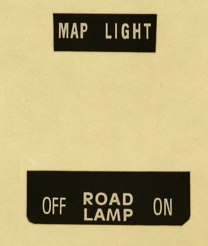 Ralley Dash Switch bezel lettering - Only comes with road lamp & Map. Light lettering