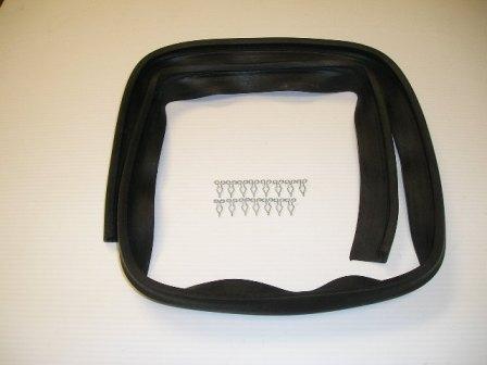 Rear Bumper Filler - Nice reproduction of the rubber strip which is positioned between the rear bumper and the rear body panel on 1967 B-body PLYMOUTH models.  This piece measures approximately 72" in length and includes 15 clips for installation. NOTE: Originals may have been held in place with either clips or screws.  This piece must be punched to position the clips in the right location on your car.